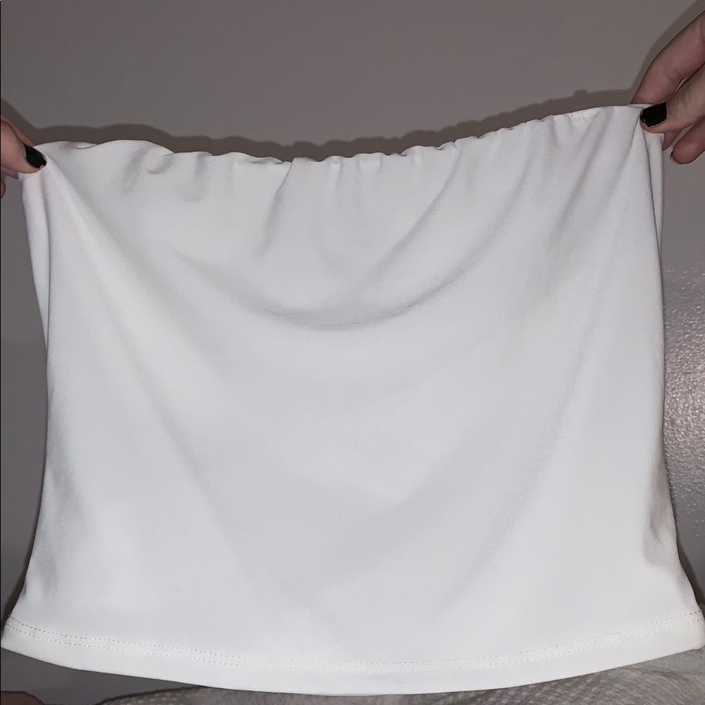 white, double lined tube top